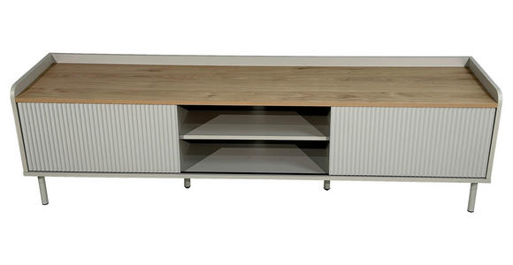 LOWBOARD SNOW in 180/54/40 cm - Eichefarben/Grau, Design, Holzwerkstoff/Metall (180/54/40cm) - Xora