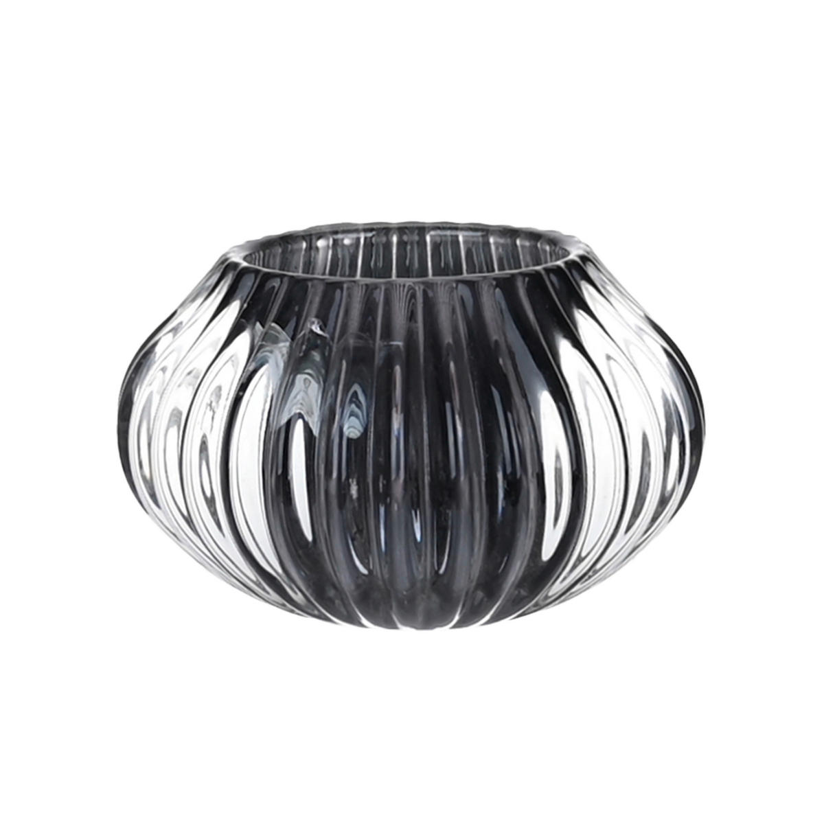 ČAŠICA ZA ČAJNU SVEĆICU  staklo  - crna, Trendi, staklo (11/6,5cm) - Ambia Home