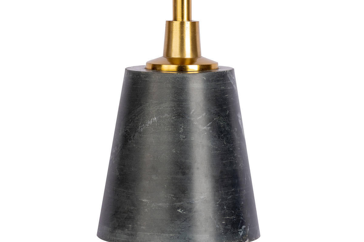KERZENHALTER - Goldfarben/Schwarz, Trend, Stein/Metall (10/22/10cm) - Kayoom