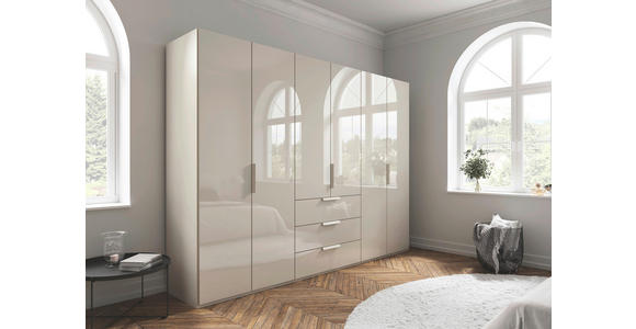 DREHTÜRENSCHRANK 301/223/61 cm,  in Champagner, 6-türig  - Champagner, Basics, Glas/Holzwerkstoff (301/223/61cm) - Novel