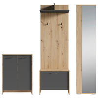 GARDEROBE 4-teilig  in 40/184/35 cm  - Anthrazit/Eiche Artisan, Design, Holzwerkstoff (40/184/35cm) - MID.YOU