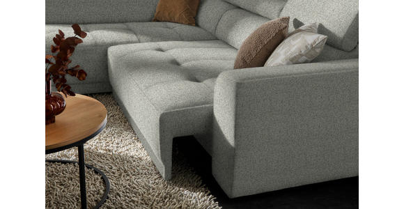ECKSOFA in Struktur Greige 205/284 cm - Greige/Schwarz, Design, Kunststoff/Textil (205/284cm) - Xora