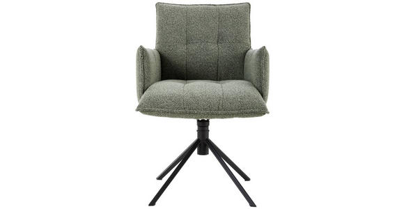 ARMLEHNSTUHL in Webstoff - Schwarz/Grün, Design, Textil/Metall (57/86/65cm) - Valnatura