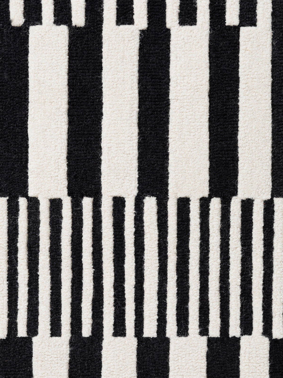 WOLLTEPPICH 120/180 cm Stryve Schwarz, Weiß rechteckig  - Schwarz/Weiß, Basics, Textil (120/180cm) - Elle Decoration