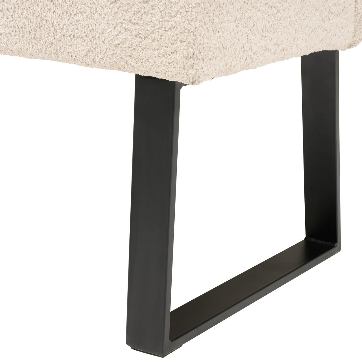 ECKBANK 150/190 cm Webstoff, Bouclé Beige   - Beige/Schwarz, KONVENTIONELL, Textil/Metall (150/190cm) - MID.YOU