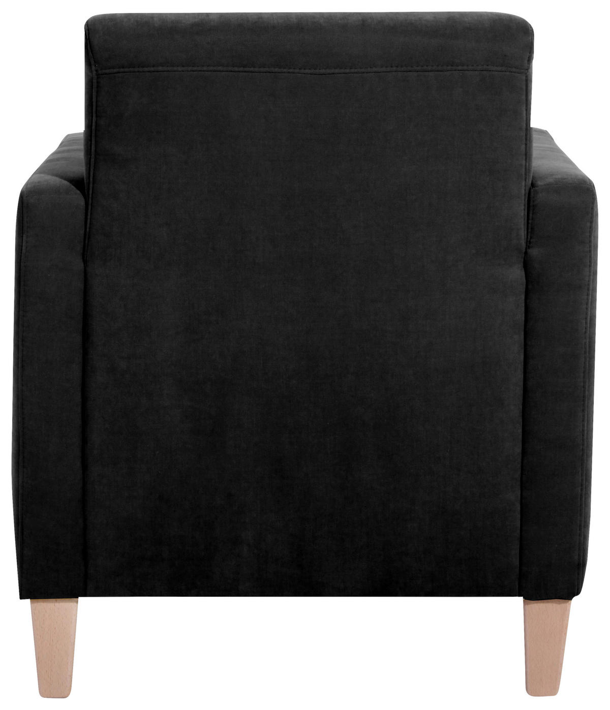 SESSEL in Velours Schwarz  - Schwarz/Naturfarben, Design, Holz/Textil (71/81/70cm) - Max Winzer