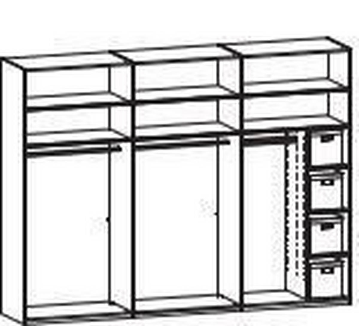 DREHTÜRENSCHRANK in Weiss  - Chromfarben/Weiss, Design, Holzwerkstoff/Metall (301/223/60cm) - home24