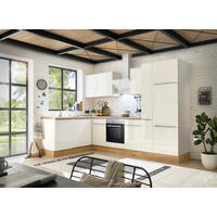 ECKKÜCHE 170/310 cm  in Weiß, Weiß Hochglanz  - Weiß Hochglanz/Alufarben, LIFESTYLE, Holzwerkstoff/Kunststoff (170/310cm) - Respekta