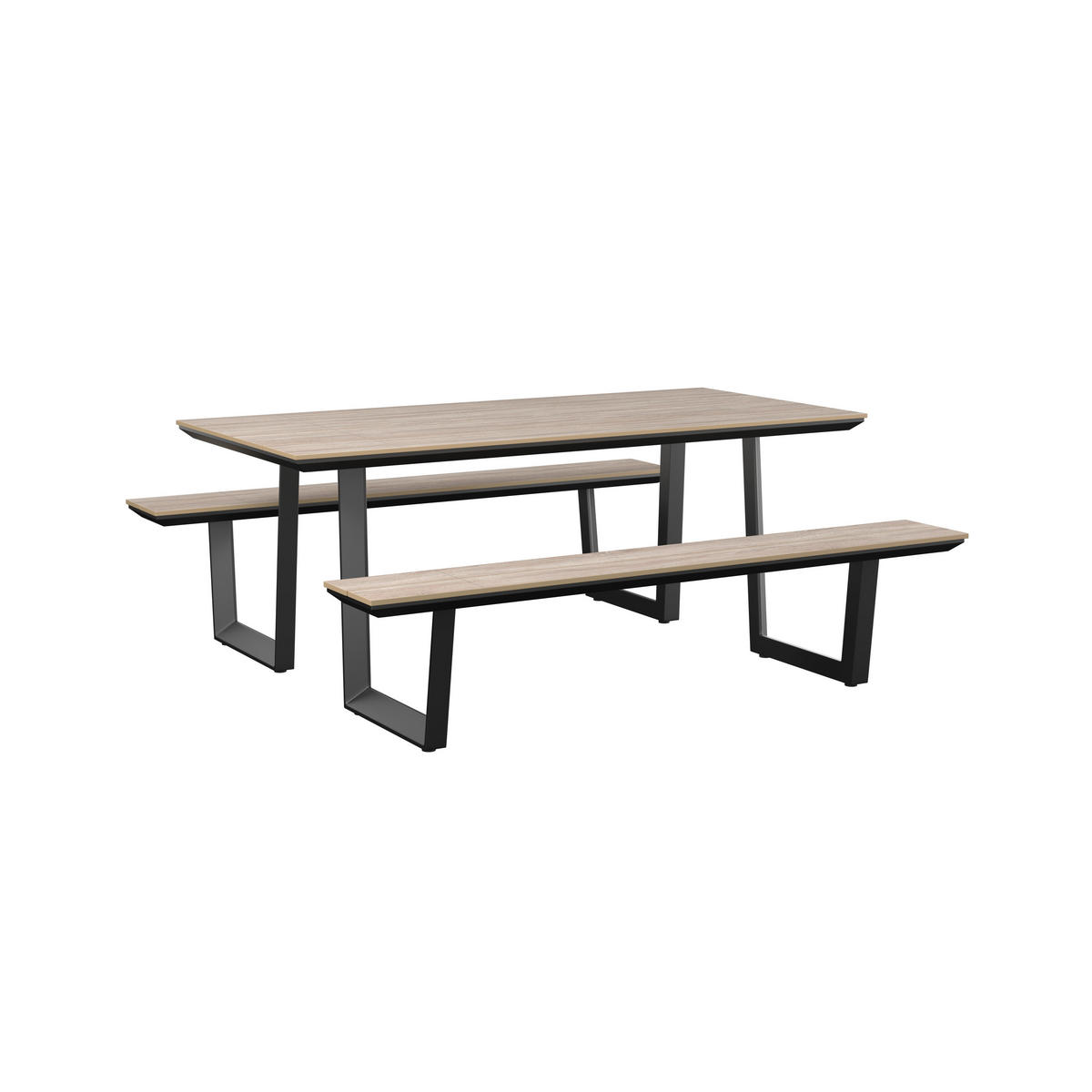 GARTENSET Aluminium  - Anthrazit/Beige, MODERN, Kunststoff/Metall (190/75/182cm) - Ambia Garden