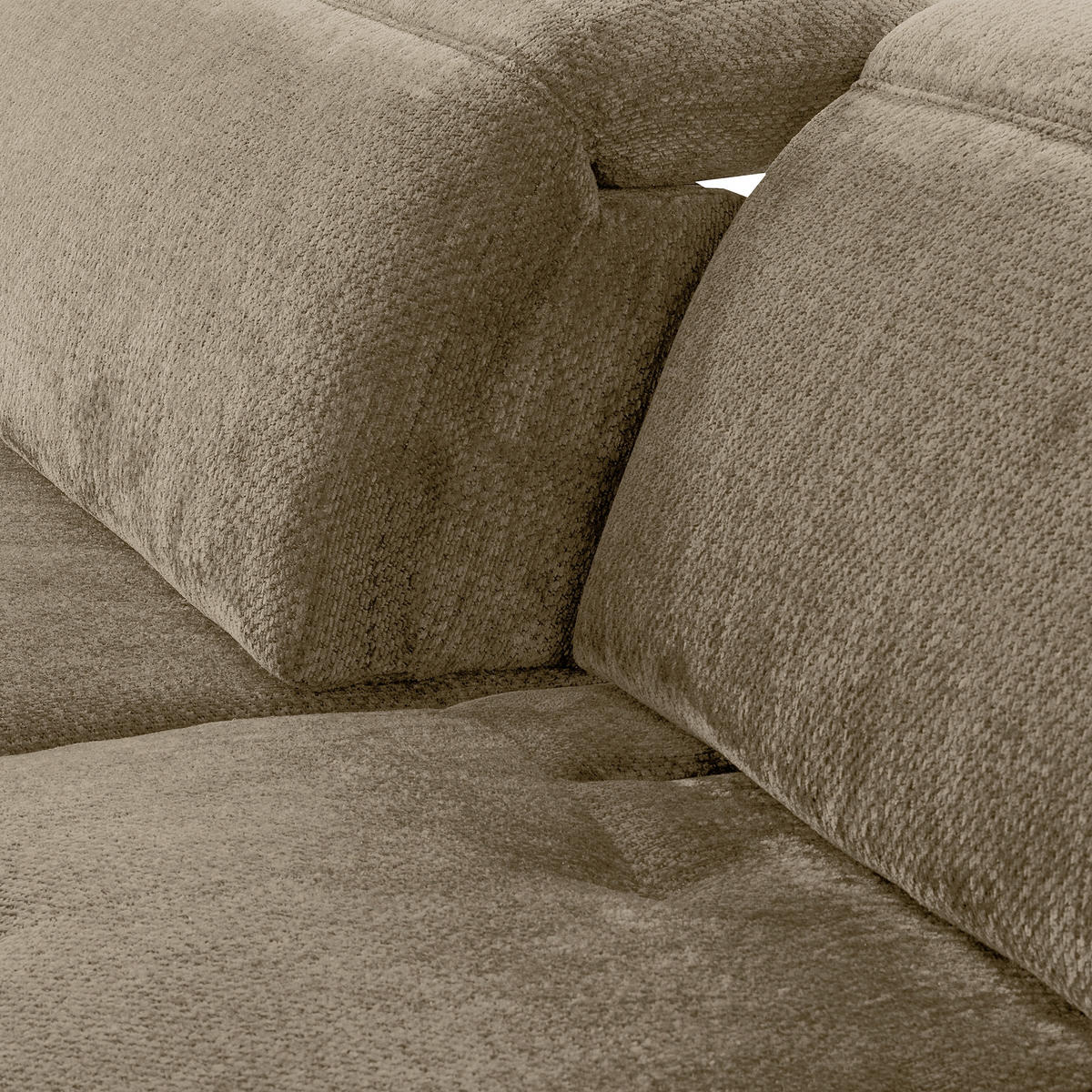 ECKSOFA  Webstoff Taupe  - Taupe/Schwarz, Design, Textil/Metall (268/195cm) - Livetastic