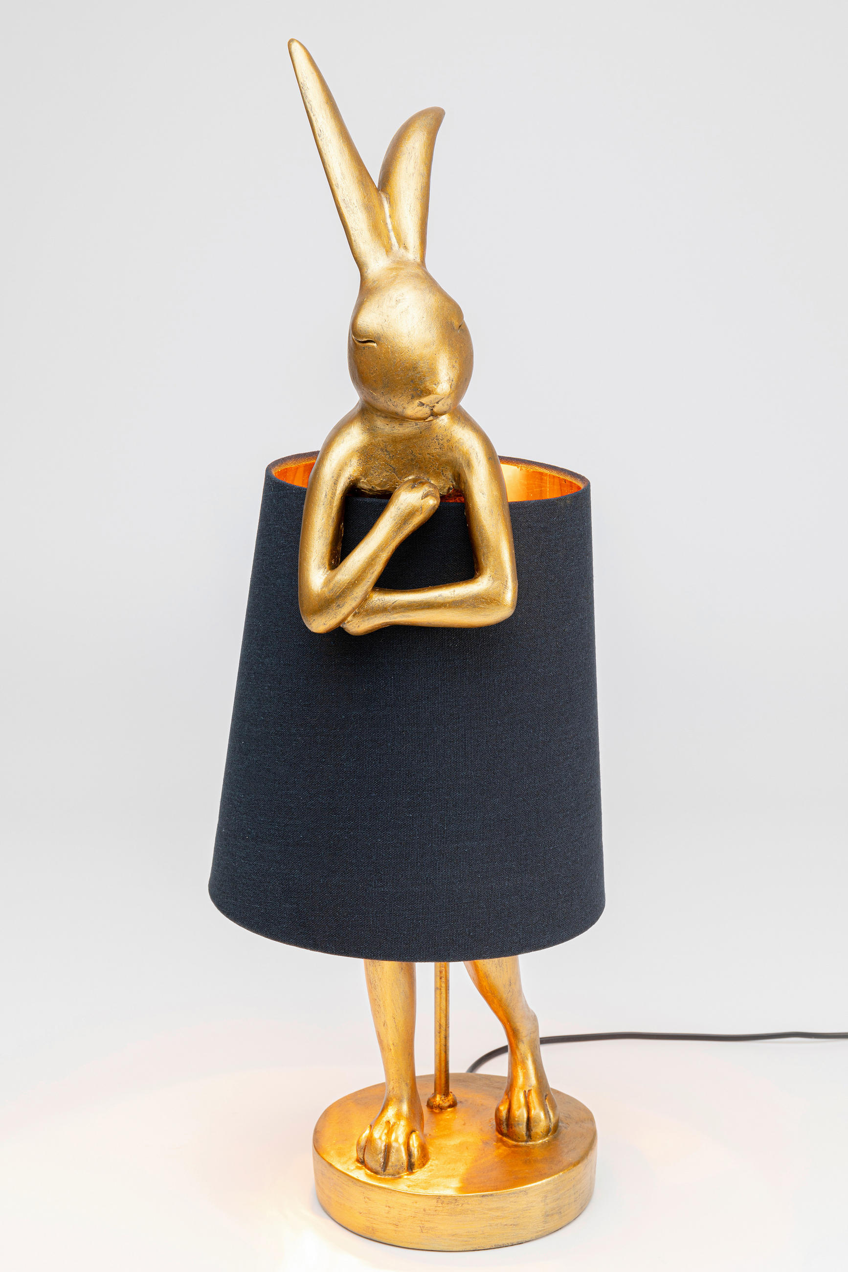 TISCHLEUCHTE 23/68/26 cm - Goldfarben/Schwarz, LIFESTYLE, Kunststoff/Textil (23/68/26cm) - Kare-Design