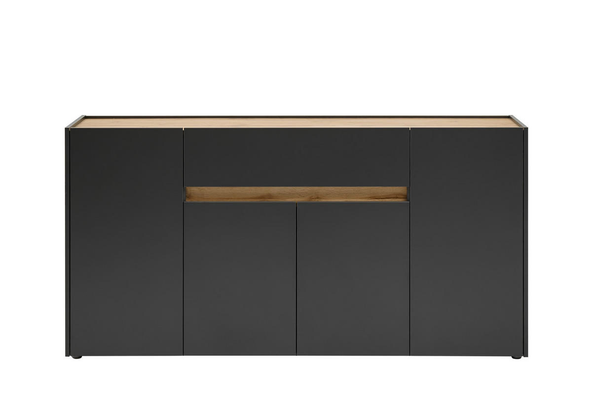 SIDEBOARD  170/86/40 cm 2 Schublade(n)  - Anthrazit/Eiche Wotan, Design, Holzwerkstoff/Kunststoff (170/86/40cm) - Modante