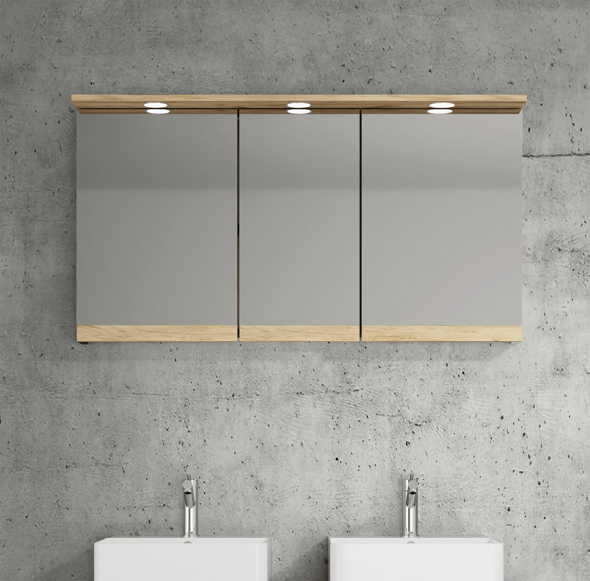 SPIEGELSCHRANK 110/59/23 cm  - Honigeiche/Anthrazit, Trend, Glas/Holzwerkstoff (110/59/23cm) - MID.YOU