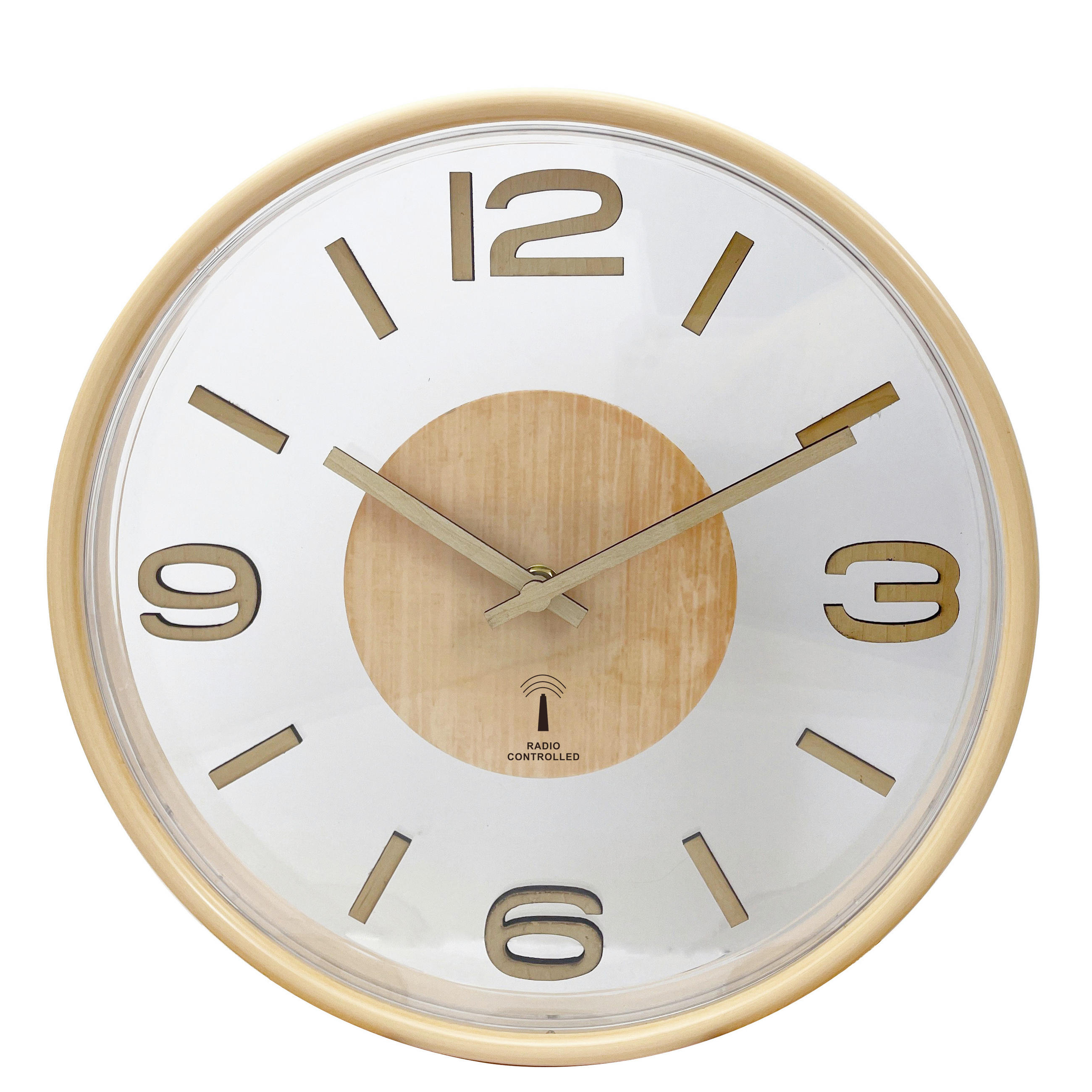 FUNKUHR Hellbraun  - Hellbraun, Basics, Glas/Kunststoff (30cm) - Ambia Home