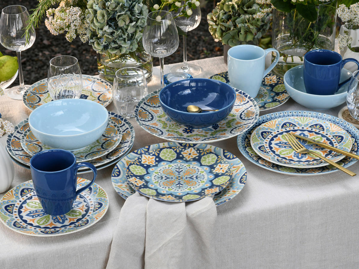 KOMBISERVICE Patio 16-teilig  - Multicolor, Basics, Keramik - Creatable