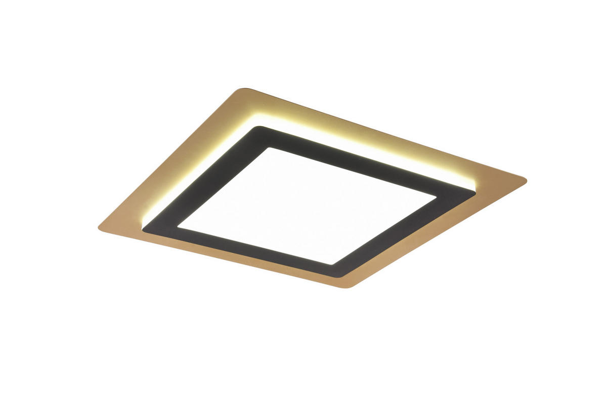 LED-DECKENLEUCHTE Morgan 45/45/4,2 cm   - Goldfarben/Schwarz, MODERN, Metall (45/45/4,2cm) - Trio Leuchten