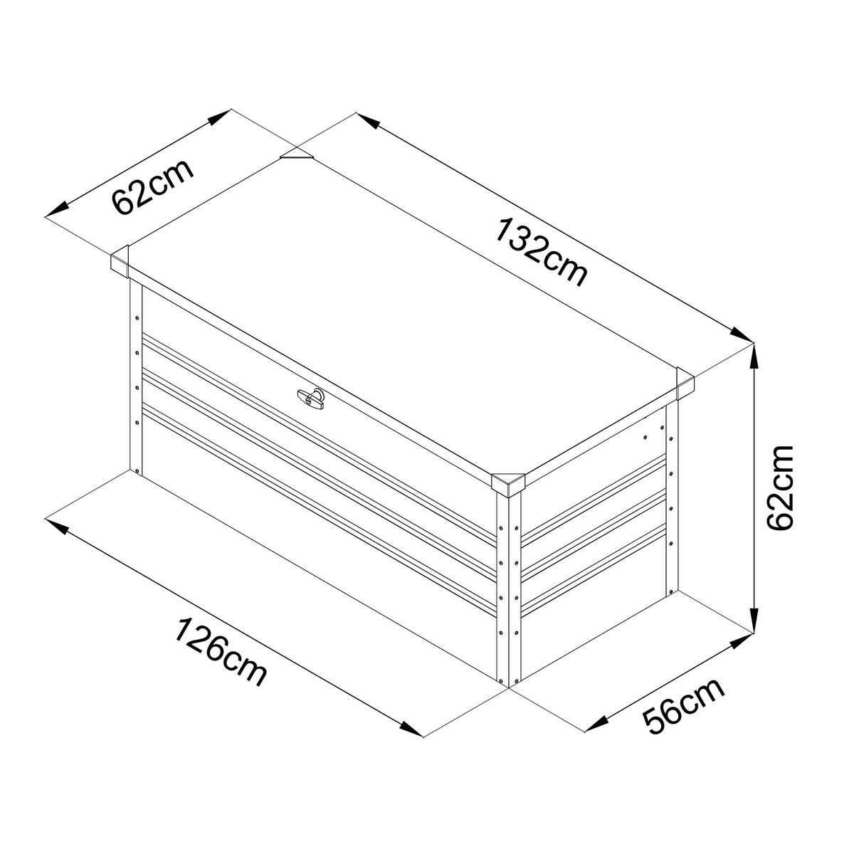 BOX NA VANKÚŠE 132/60/62 cm   - antracitová, Basics, kov (132/60/62cm) - Ambia Garden
