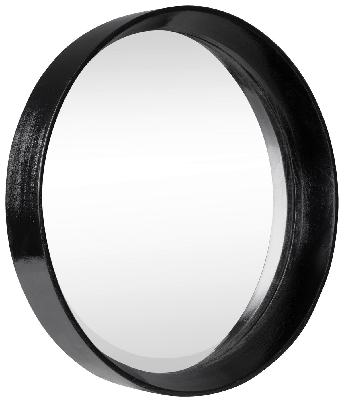 STENSKO OGLEDALO, 40/40/5,6 cm steklo  - črna, Trendi, steklo/leseni material (40/40/5,6cm) - Xora