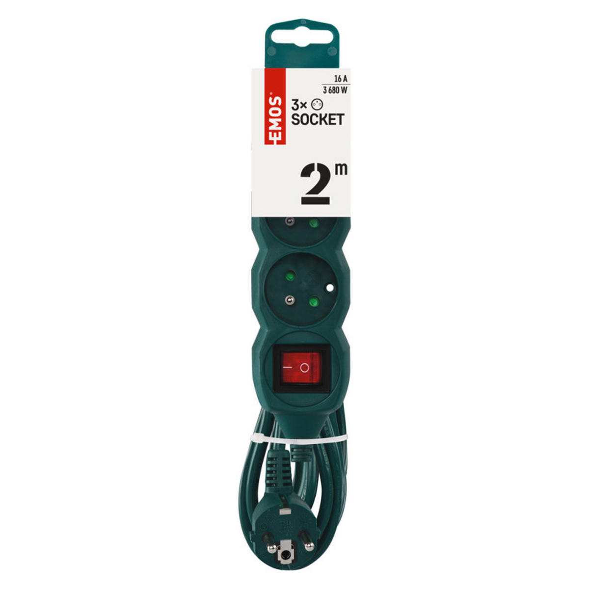 PRODLUŽOVACÍ KABEL  200 cm - tmavě zelená, Basics, plast (200cm)