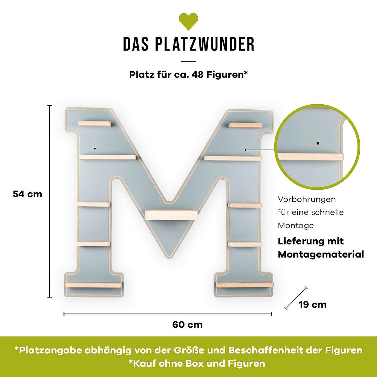 KINDERREGAL Grau  - Grau, MODERN, Holzwerkstoff (60/54/19cm) - MID.YOU