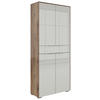 AKTENSCHRANK Eichefarben, Hellgrau  - Eichefarben/Hellgrau, KONVENTIONELL, Glas/Holzwerkstoff (81/199/37cm) - Voleo