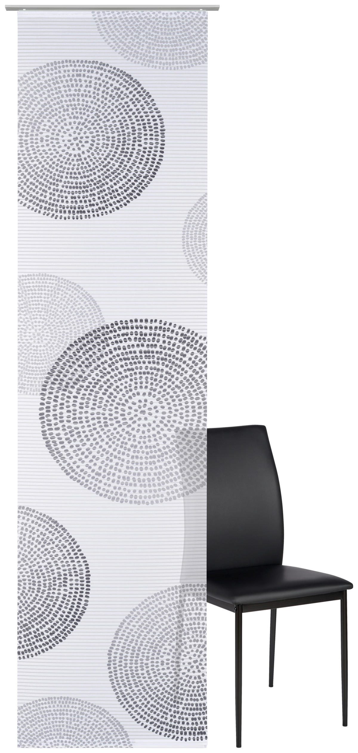FLÄCHENVORHANG in Grau, Weiß halbtransparent  - Weiß/Grau, Basics, Textil (60/255cm) - Novel
