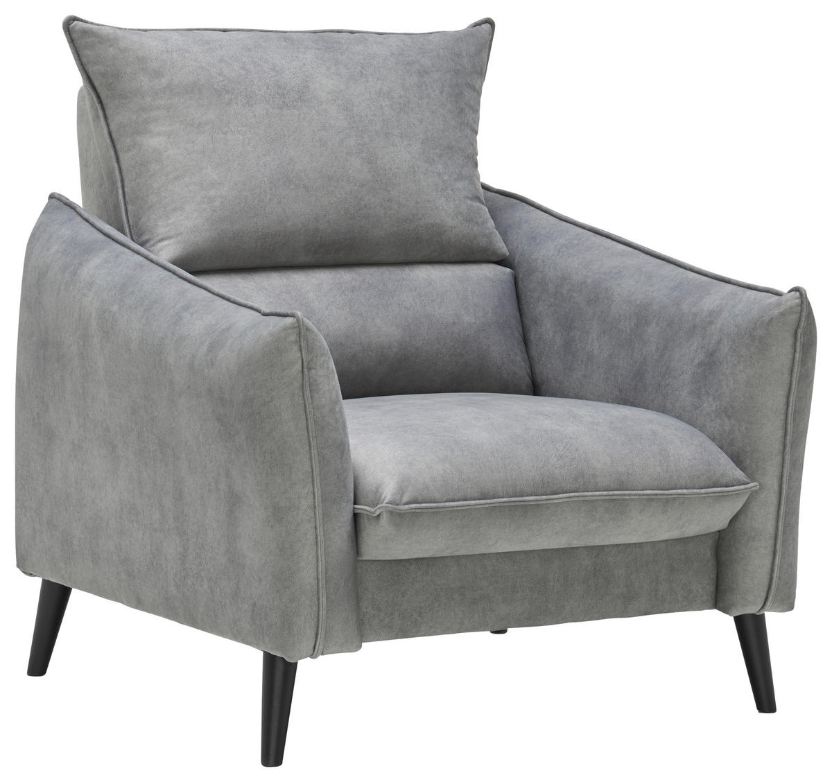 SESSEL Velours Grau    - Schwarz/Grau, Design, Holz/Textil (96/98/100cm) - Carryhome