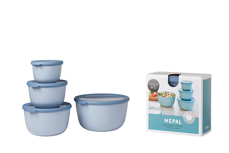 VORRATSDOSENSET  - Klar/Hellblau, KONVENTIONELL, Kunststoff (23/23/13cm) - Mepal