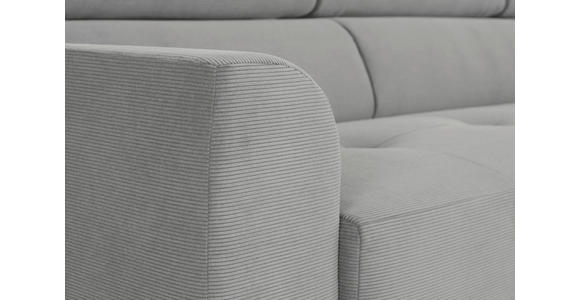 ECKSOFA Hellgrau Feincord - Hellgrau/Schwarz, Design, Textil/Metall (205/280cm) - Xora