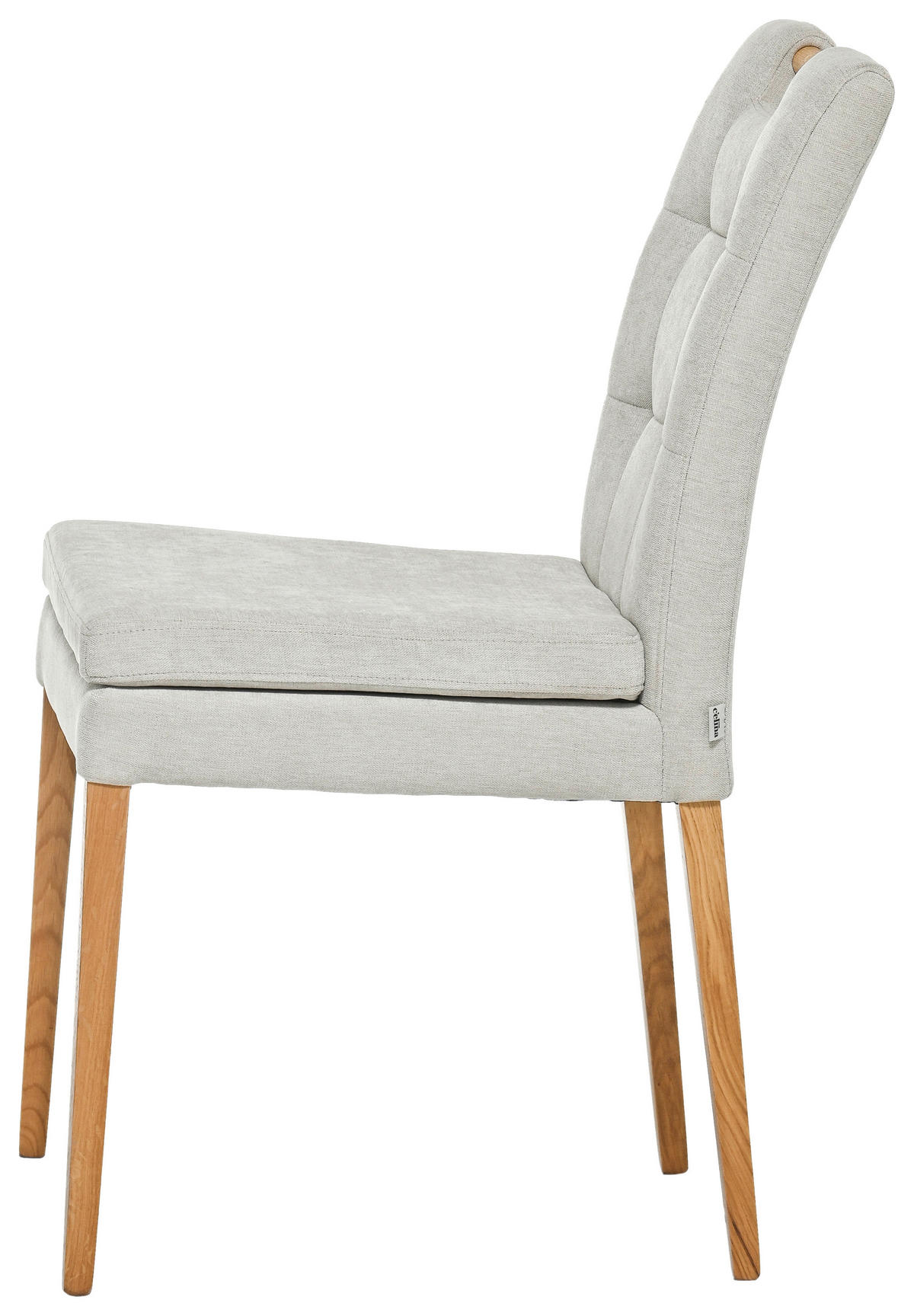 STUHL Webstoff Creme, Eichefarben Eiche massiv  - Eichefarben/Creme, KONVENTIONELL, Holz/Textil (47/91,5/59cm) - Celina Home