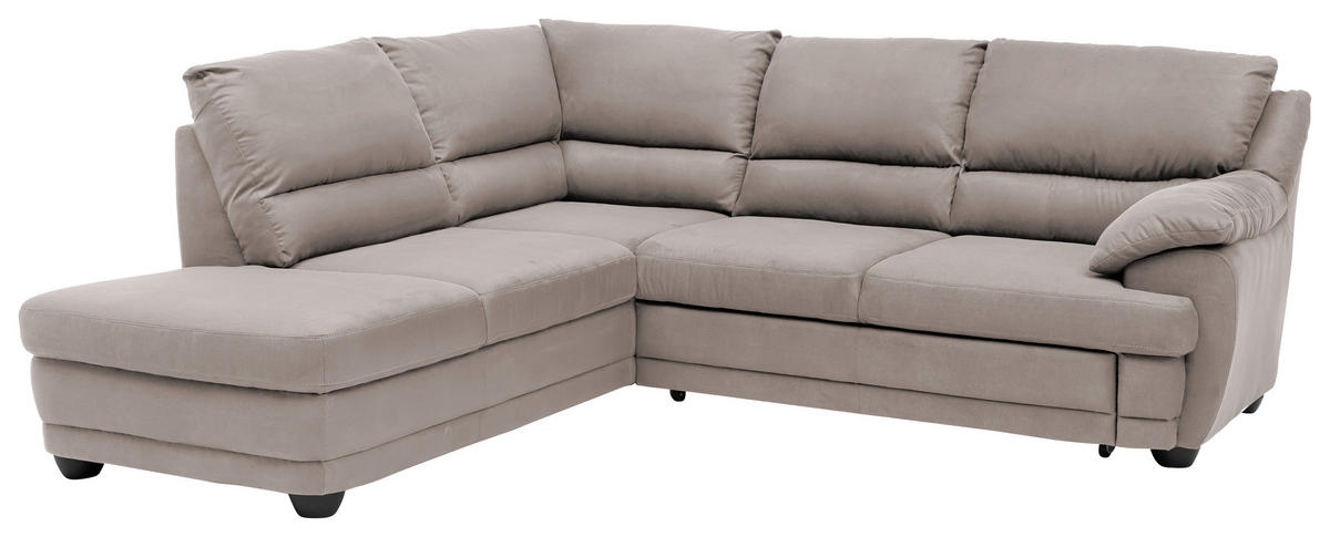 ECKSOFA in Mikrofaser Grau  225/245 cm  - Schwarz/Grau, Design, Kunststoff/Textil (225/245cm) - Livetastic
