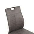 STUHL-SET 4 Stück  in Mikrofaser  - Schwarz/Grau, Design, Textil/Metall (43/97/57cm) - Xora