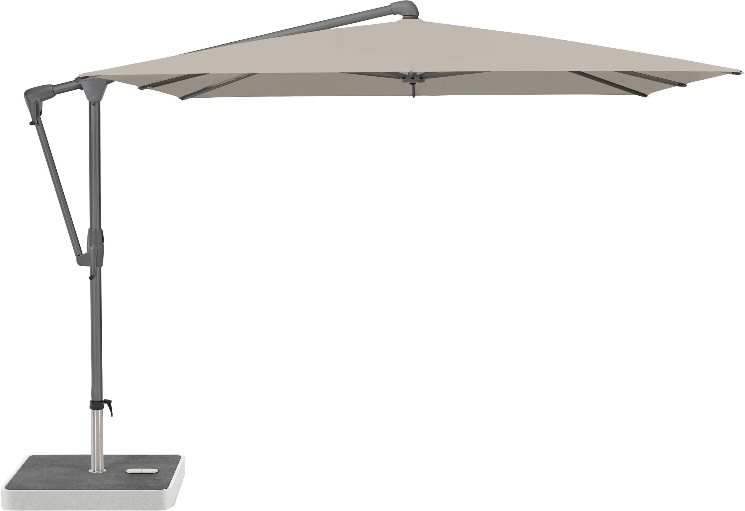 AMPELSCHIRM 270x270 cm Hellgrau  - Anthrazit/Hellgrau, Basics, Textil/Metall (270/270cm) - Glatz
