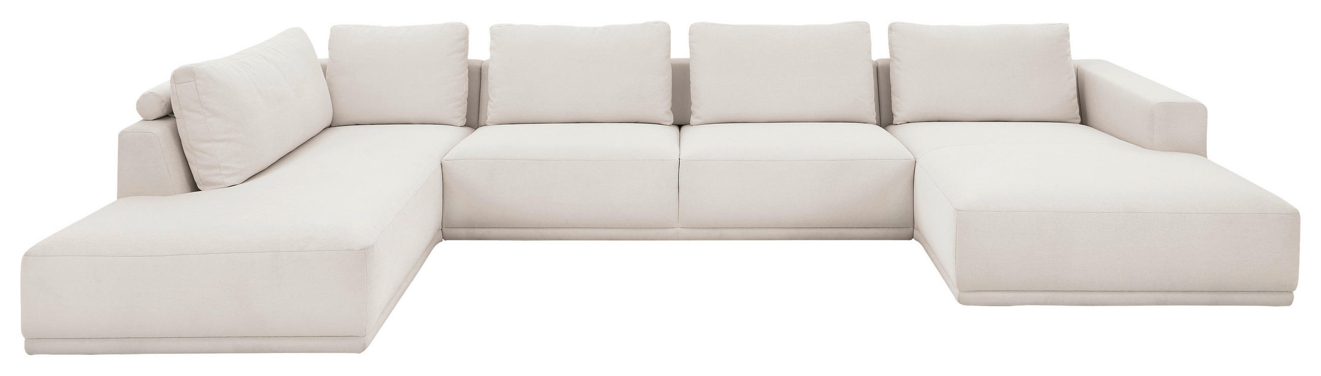 WOHNLANDSCHAFT Weiß Chenille  - Schwarz/Weiß, Design, Kunststoff/Textil (204/397/166cm) - Musterring