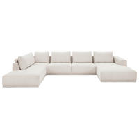 WOHNLANDSCHAFT Weiß Chenille  - Schwarz/Weiß, Design, Kunststoff/Textil (204/397/166cm) - Musterring