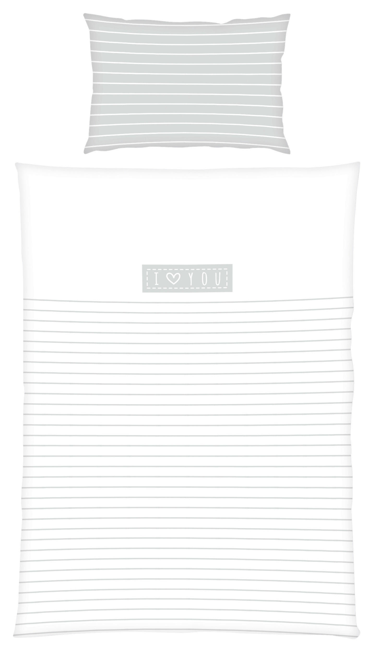 BABYBETTWÄSCHE 100/135 cm  - Weiß/Grau, KONVENTIONELL, Textil (100/135cm)