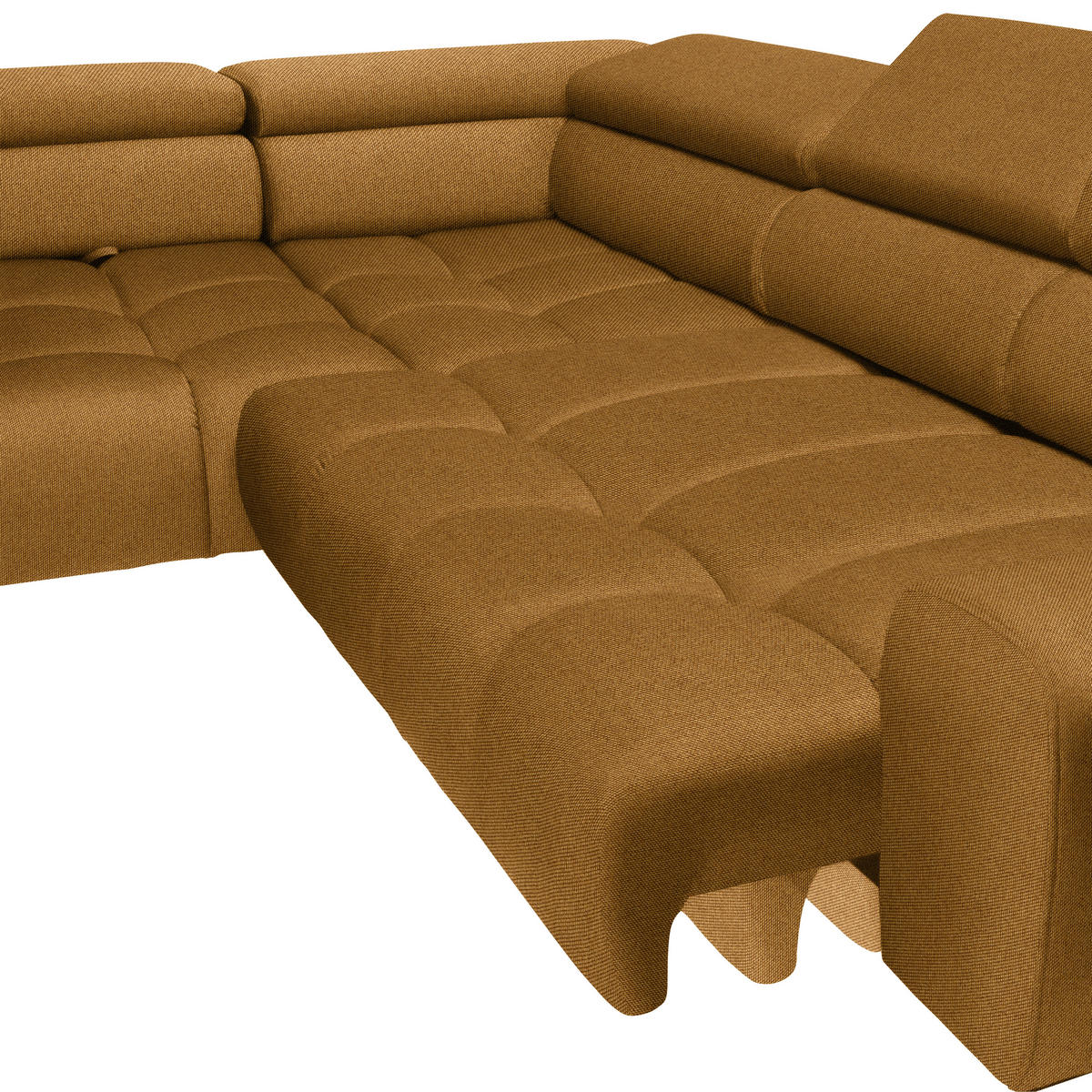 ECKSOFA in Webstoff Currygelb  - Currygelb/Schwarz, Design, Textil/Metall (216/300cm) - Welnova