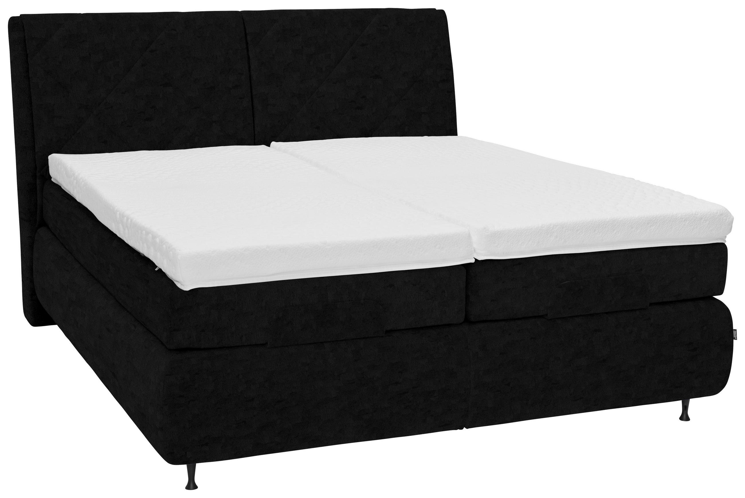 BOXSPRINGBETT 180/200 cm  in Schwarz  - Schwarz, Konventionell, Textil/Metall (180/200cm) - Dieter Knoll