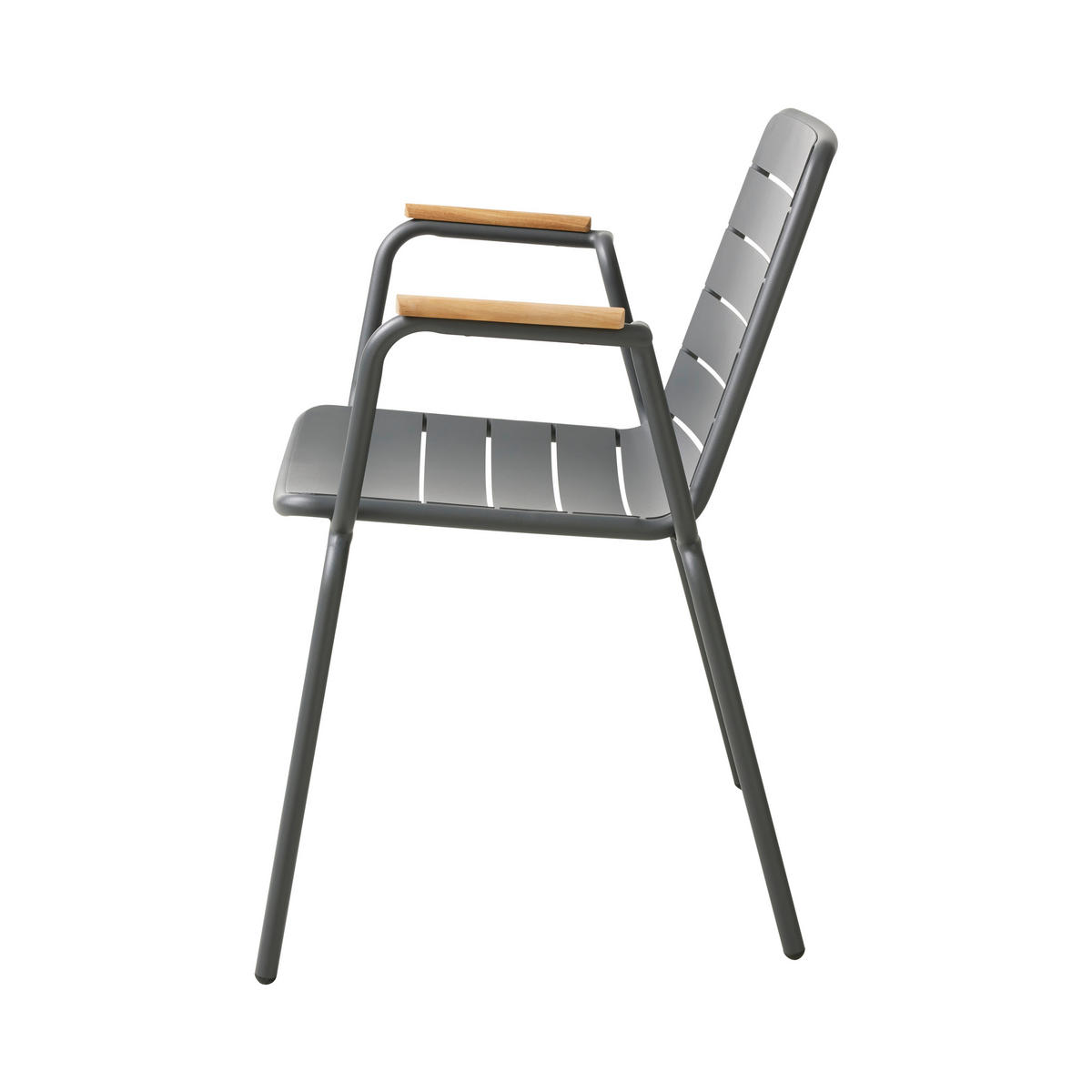 GARTENTISCHGRUPPE Teakholz vollmassiv Aluminium  - Anthrazit/Teakfarben, Natur, Holz/Metall (160/160/78cm) - Gardenson