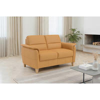 2-SITZER-SOFA PALMERA E Currygelb Echtleder  - Currygelb/Eichefarben, Basics, Leder/Holz (149/89/89cm) - Sit & More