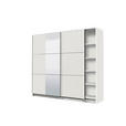 SCHWEBETÜRENSCHRANK 236,5/210/62,5 cm 2-türig Weiß  - Schwarz/Weiß, Basics, Glas/Holzwerkstoff (236,5/210/62,5cm) - Xora