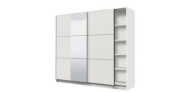 SCHWEBETÜRENSCHRANK 236,5/210/62,5 cm 2-türig Weiß - Schwarz/Weiß, Basics, Glas/Holzwerkstoff (236,5/210/62,5cm) - Xora