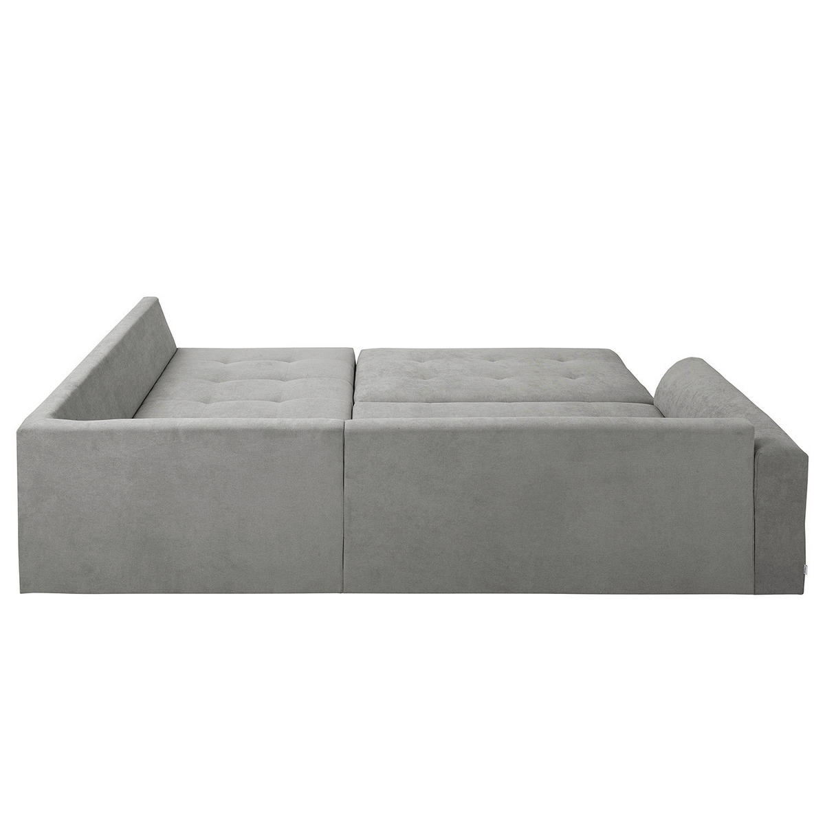 ECKSOFA inkl. Hocker Ariella Grau Mikrofaser  - Naturfarben/Grau, Design, Holz/Textil (161/231cm) - Livetastic