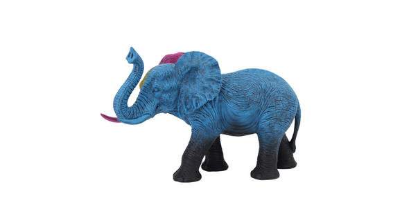 DEKOELEFANT - Blau/Schwarz, Trend, Kunststoff (51/19/34cm) - Ambia Home