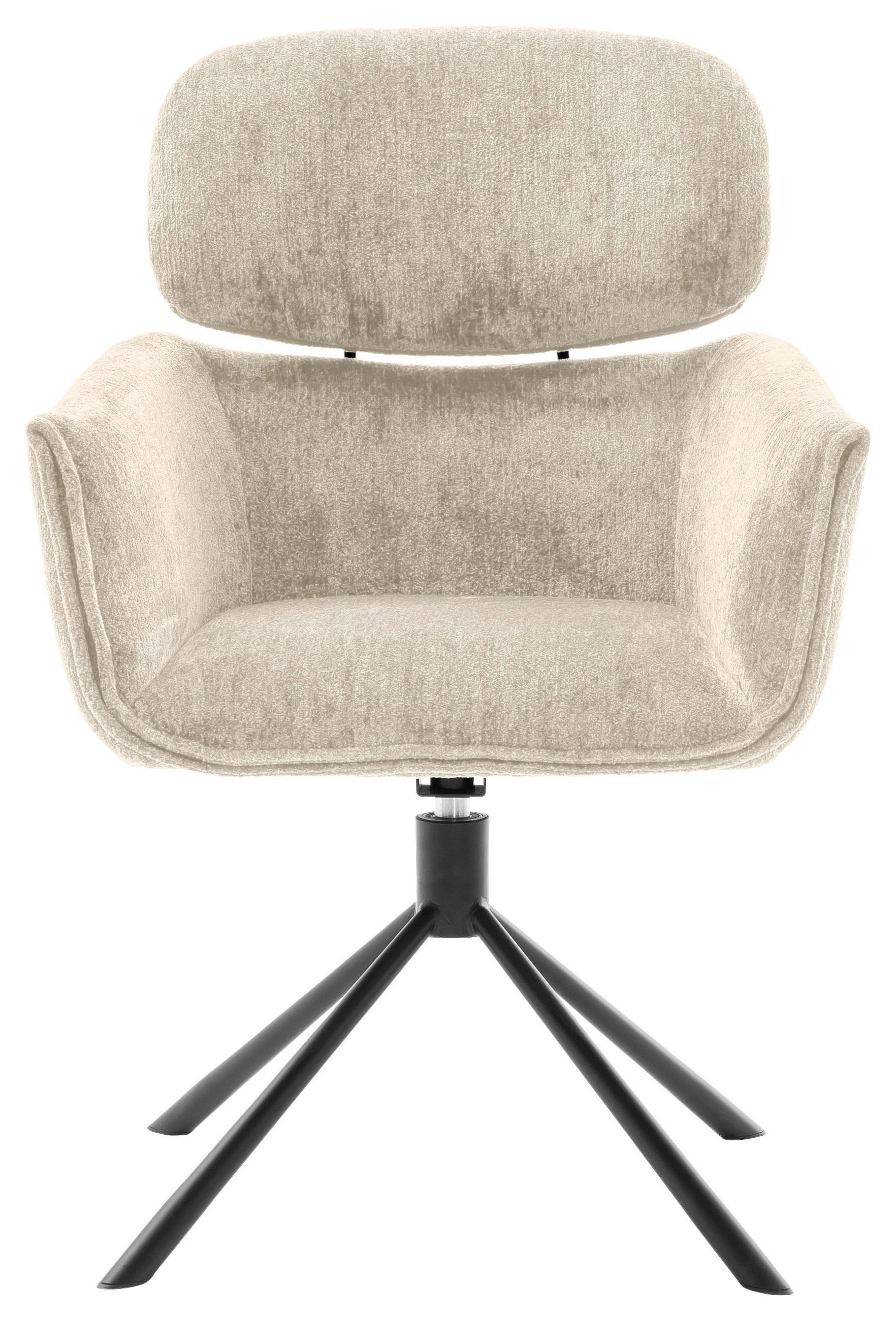 ARMLEHNSTUHL  in Stahl Struktur  - Creme/Schwarz, Design, Textil/Metall (60/90/65cm) - Novel