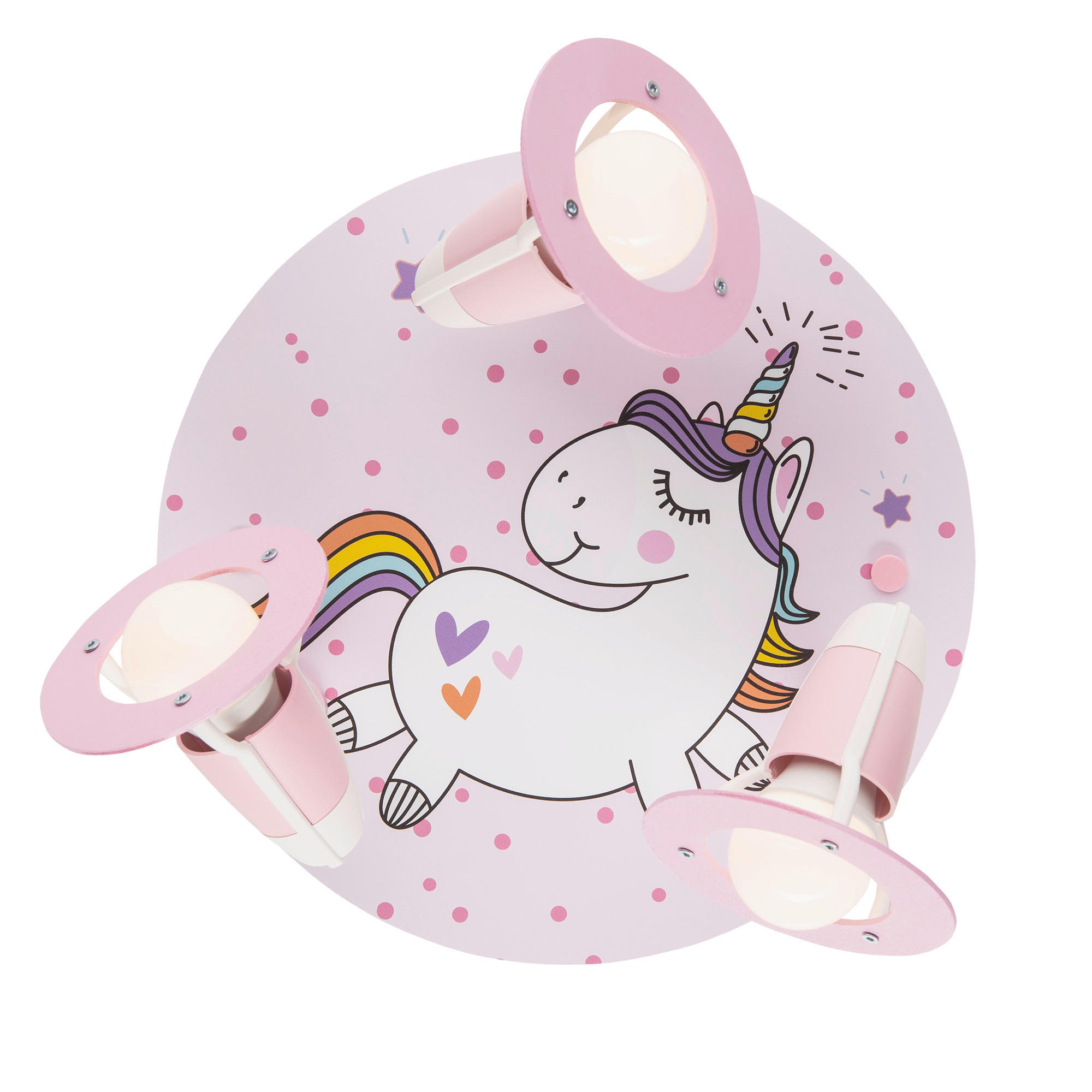 XXXLutz Kinderdeckenleuchte Einhorn Hellrosa 29x29x18 cm