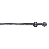 VORHANGSTANGE  110 cm  - Silberfarben/Schwarz, KONVENTIONELL, Metall (110cm)