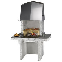 HOLZKOHLEGRILL - Weiss, Design, Stein (110/170/95cm) - Nouvel