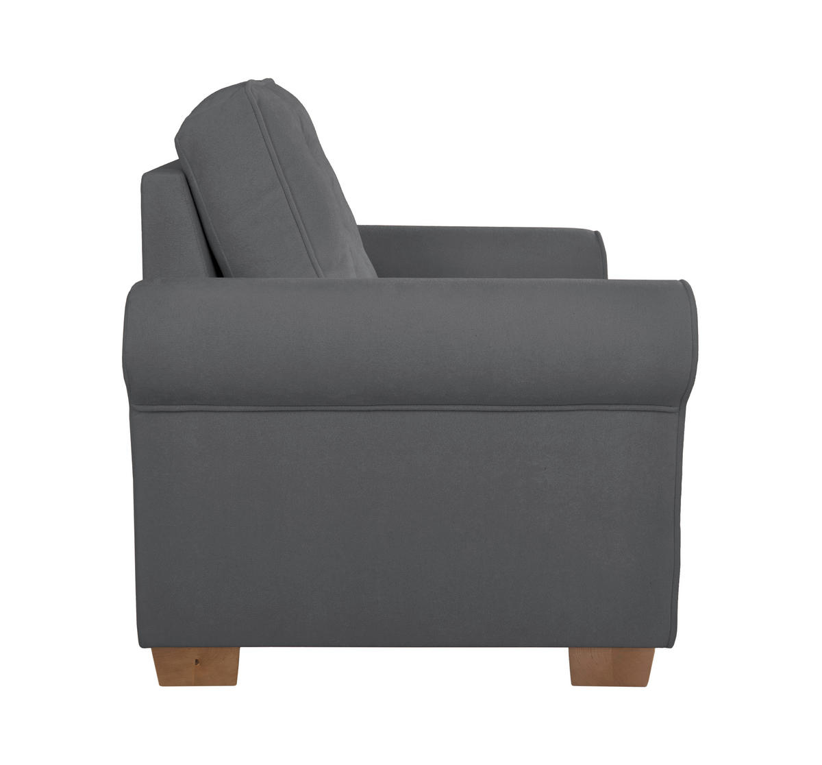 SESSEL in Dunkelgrau  - Dunkelgrau/Buchefarben, Design, Holz/Textil (93/89/82cm) - MID.YOU
