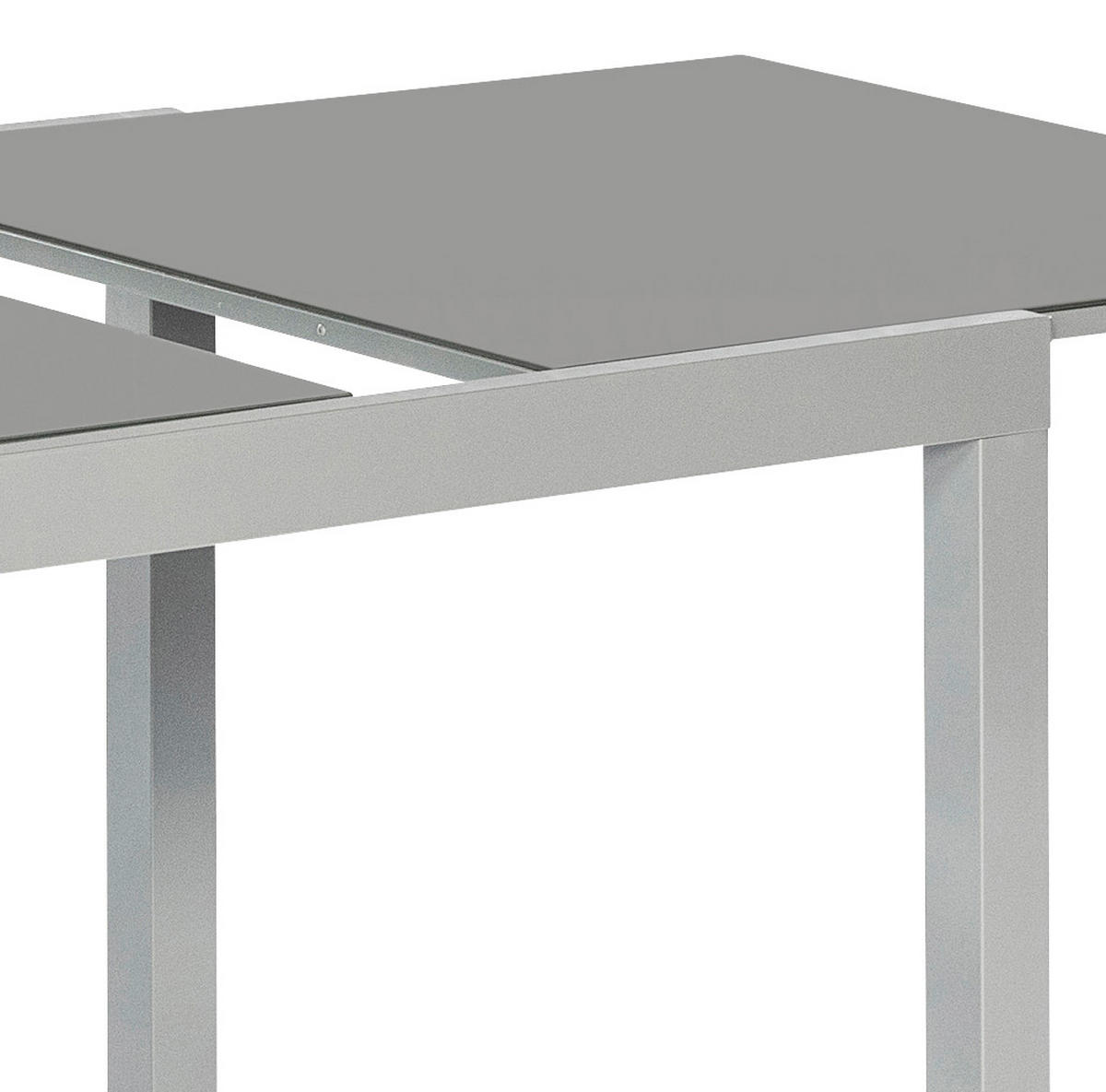GARTENTISCH 150-220/90/75 cm Metall, Glas rechteckig  - Silberfarben/Grau, KONVENTIONELL, Glas/Metall (150-220/90/75cm) - Gardenson